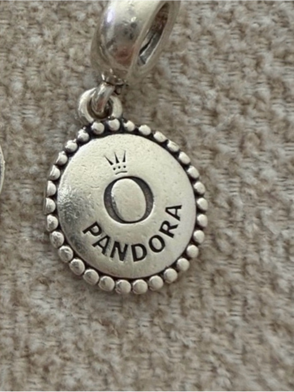 Pandora Silver Logo Disc Charm - Silver